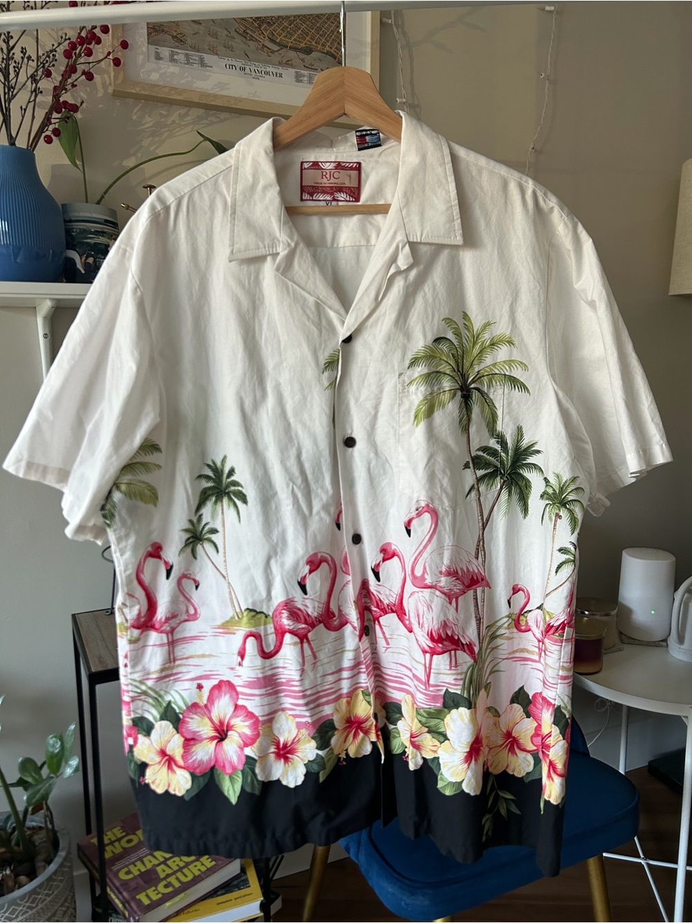 Vintage RJC Hawaiian White Shirt USA Made